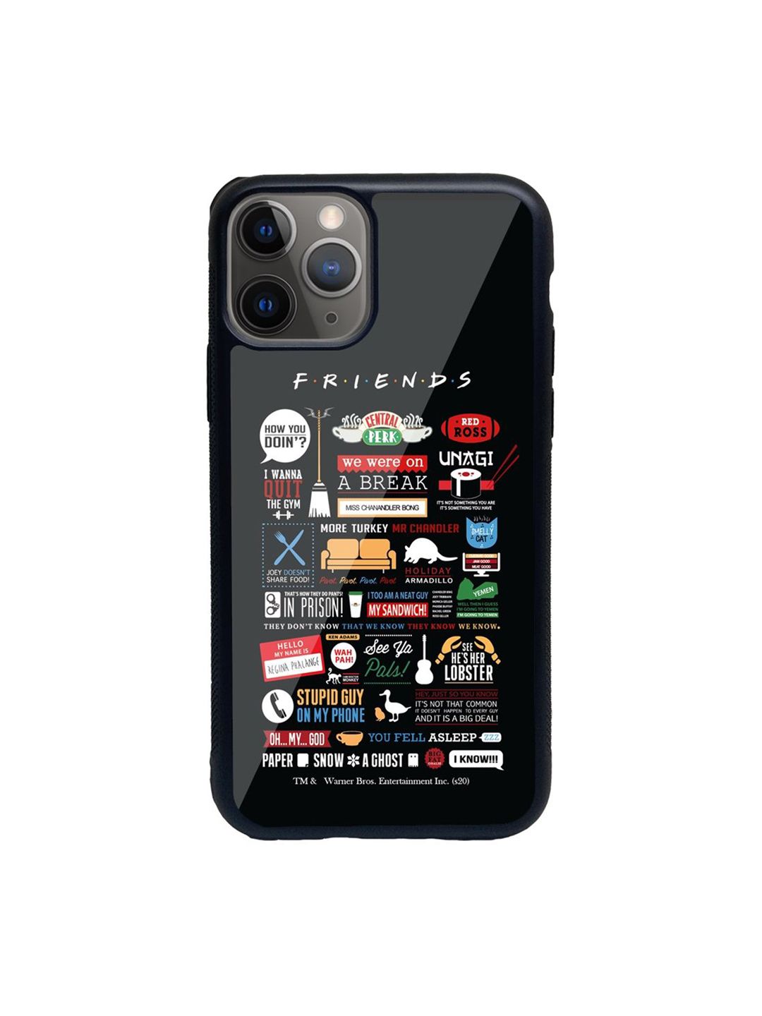 macmerise Black Printed Friends Infographic iPhone 11 Pro Max Back Case Price in India