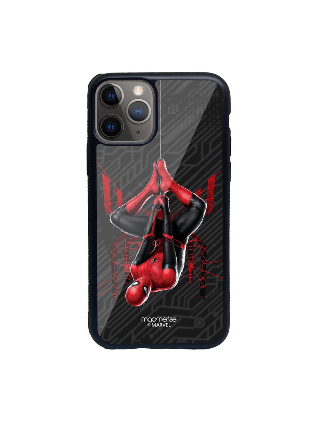 macmerise Red & Black Printed Spiderman Tingle iPhone 11 Pro Back Case Price in India