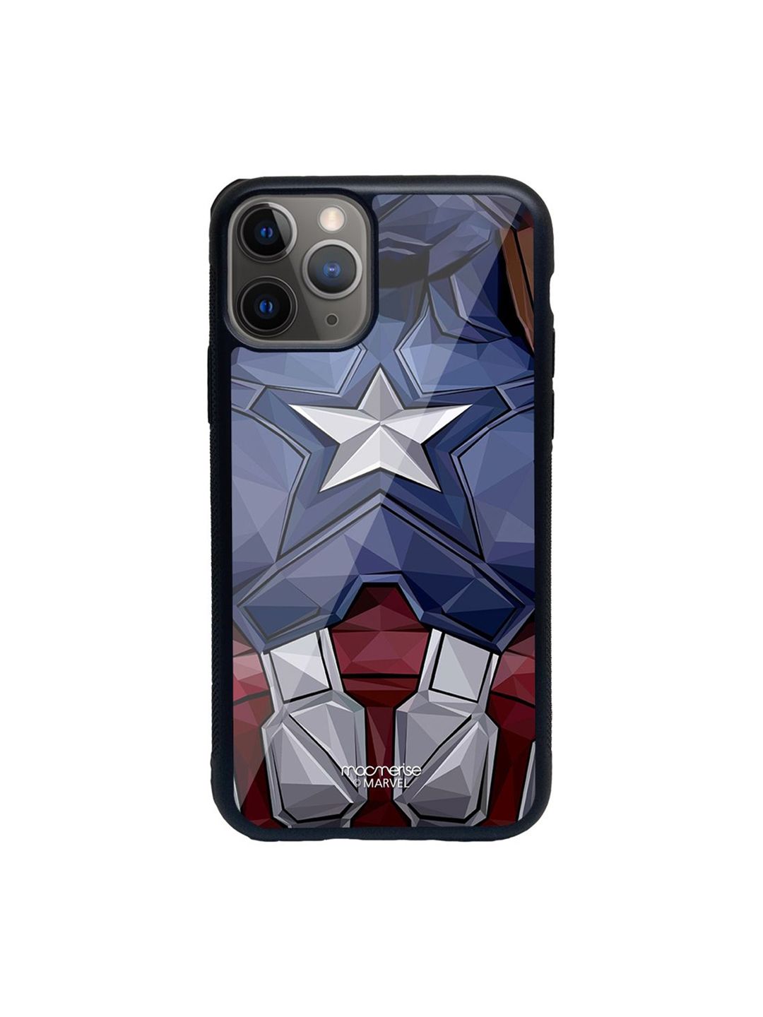macmerise Blue & Red Printed Captain America Vintage Suit iPhone 11 Pro Back Case Price in India