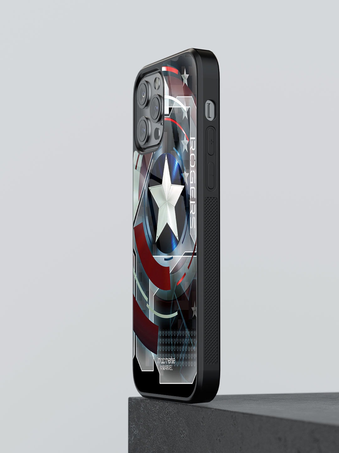 Macmerise Silver-Toned & Red Captain America Printed iPhone 12 Pro Max Back Case Price in India