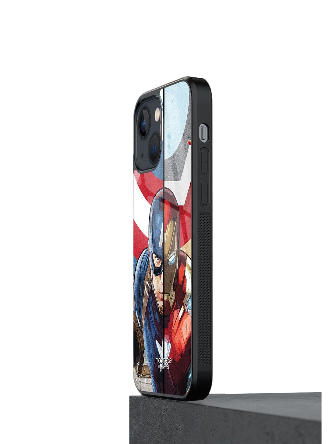 macmerise Adults Blue & Red Iron Man Printed iPhone 13 Back Case Price in India