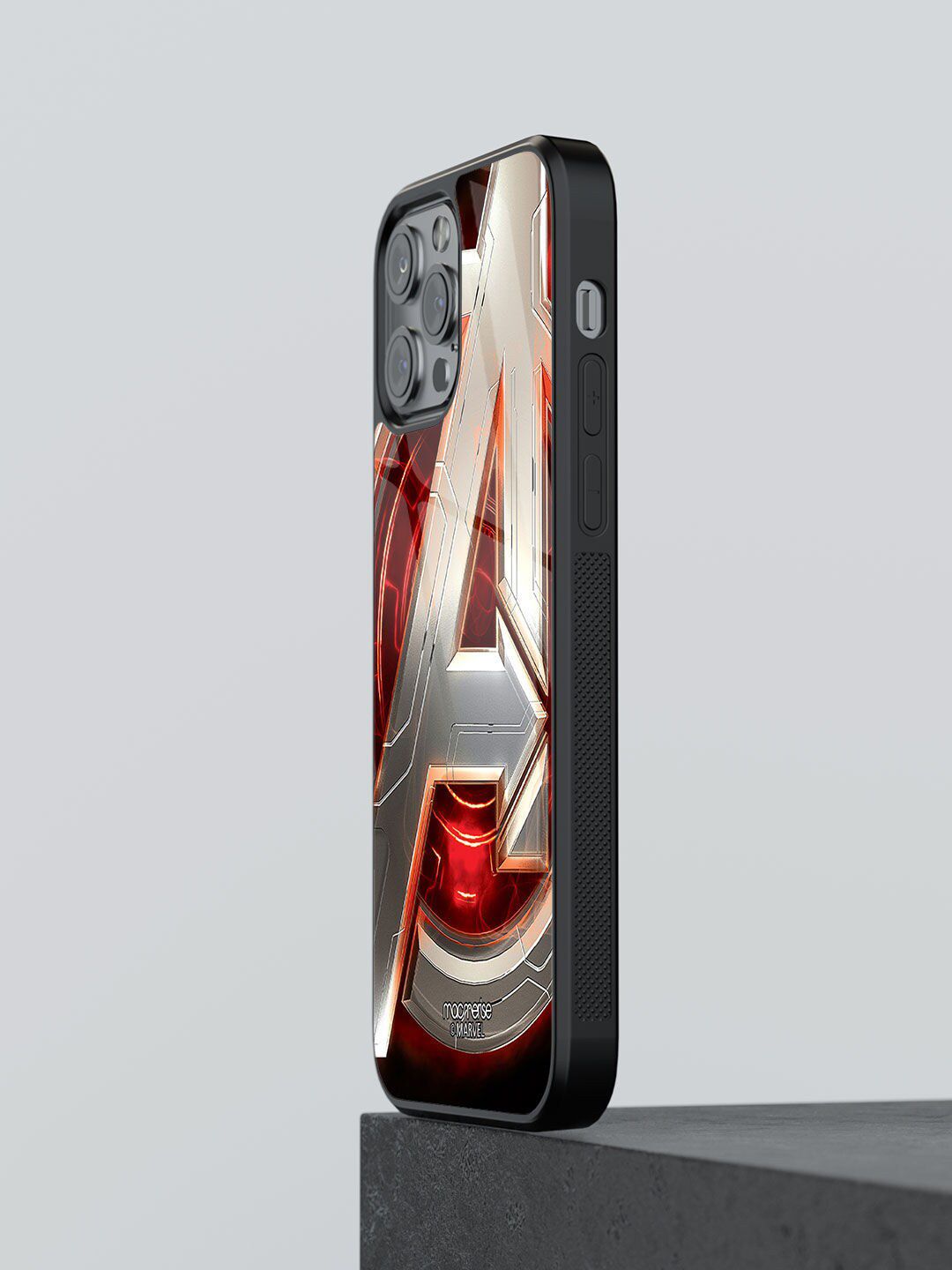 macmerise Red Printed iPhone 13 Pro Glass Phone Case Price in India