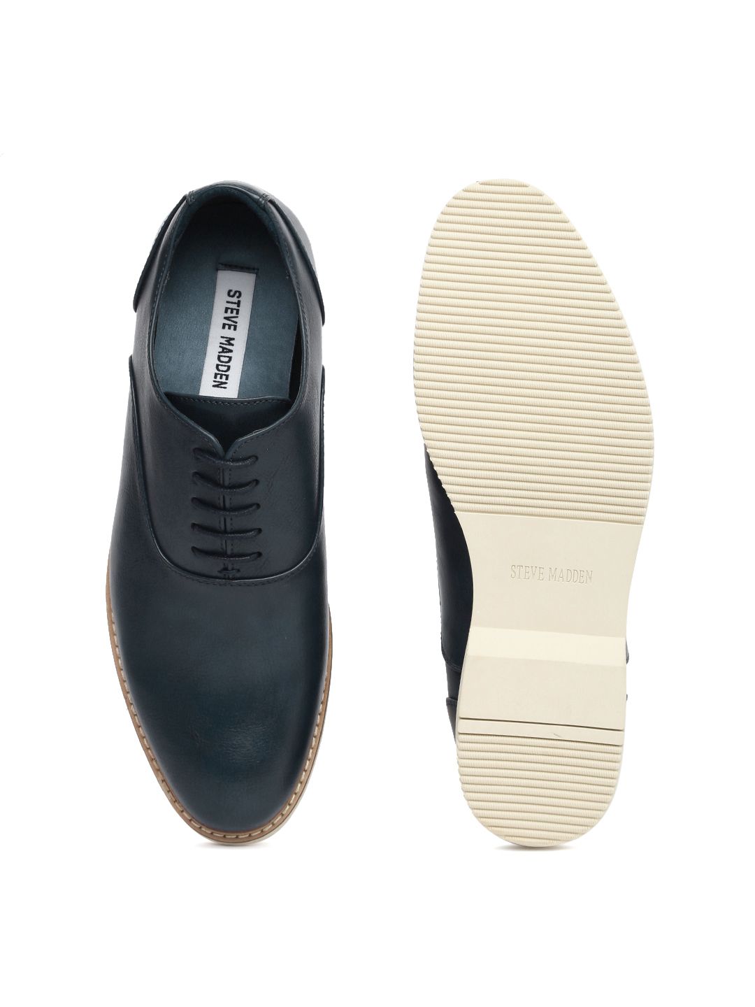 Buy Steve Madden Men Navy Blue Leather Oxfords - Casual Shoes for Men  1965927 | Myntra