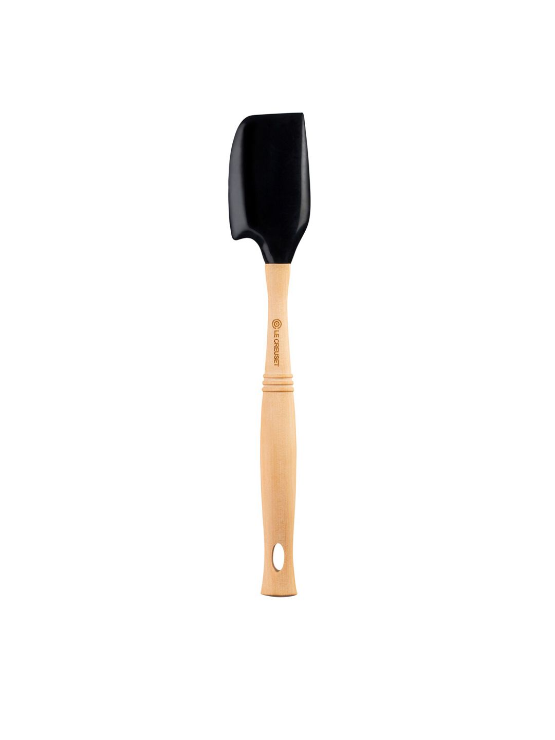 LE CREUSET Black & Brown Solid Medium Spatula With wooden handle Price in India