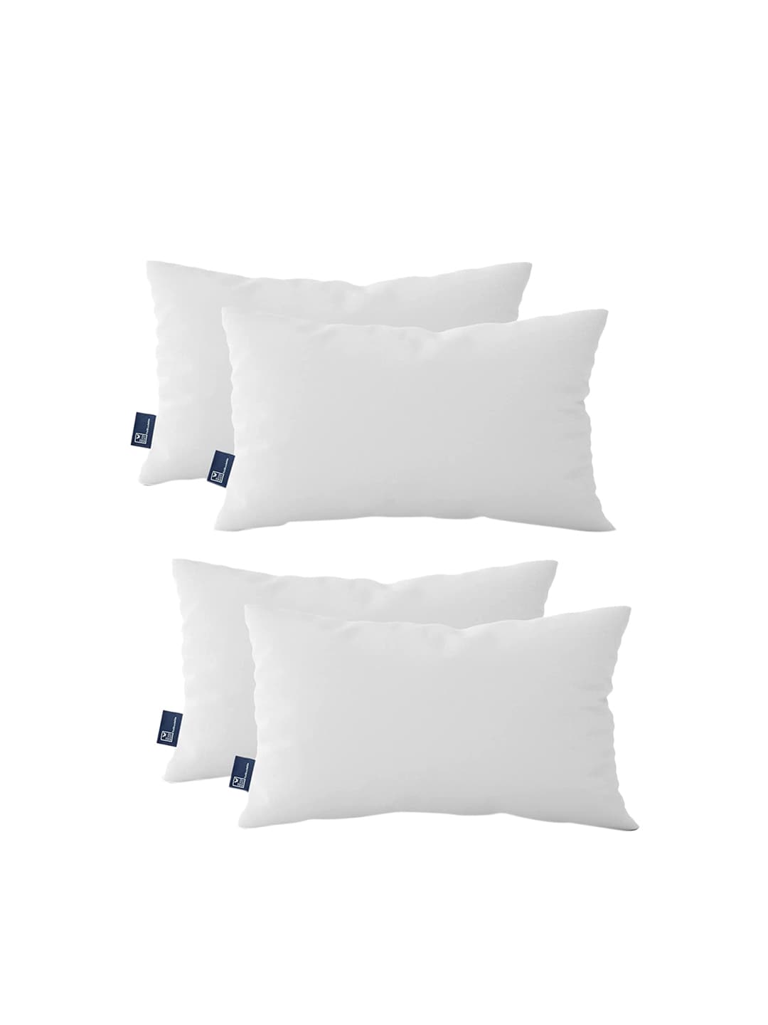 THE WOOD WHITE Pack Of 4 White Solid Pillows Price in India