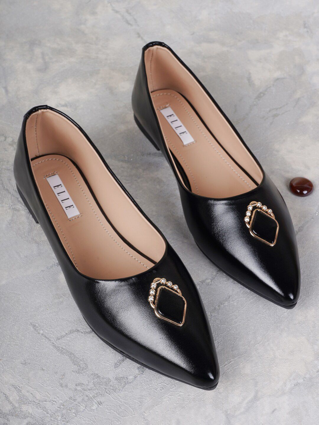 ELLE Women Black Ballerinas Flats