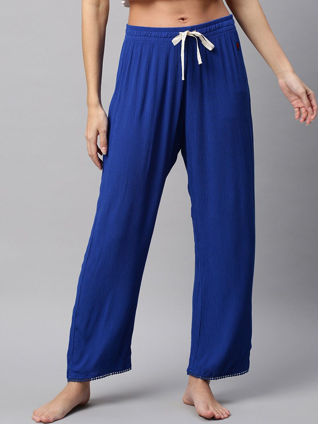 Chemistry Women Blue Solid Lounge Pants Price in India