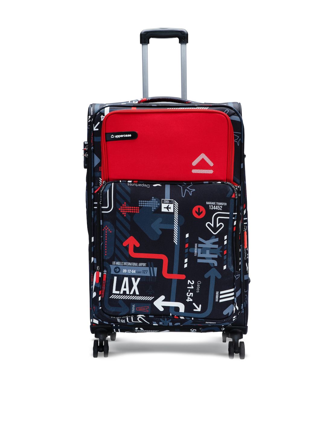 Buy uppercase Red & Black Printed Luggage Sustainable Trolley
