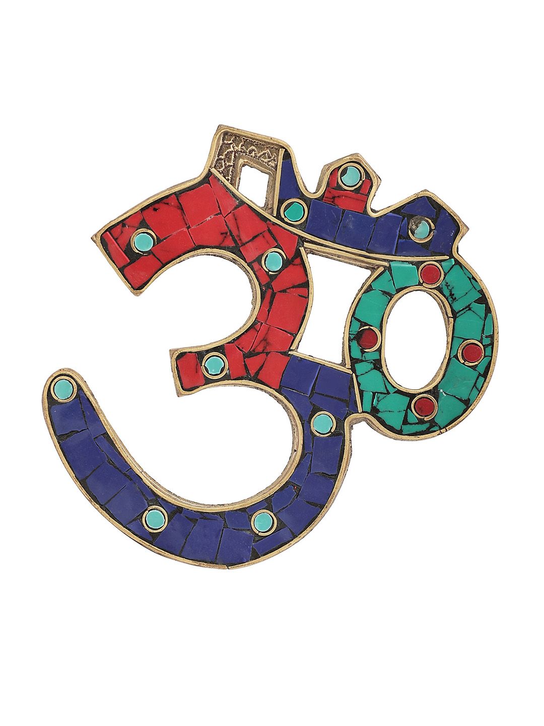 Exotic India Blue & Red OM Wall Decor Price in India