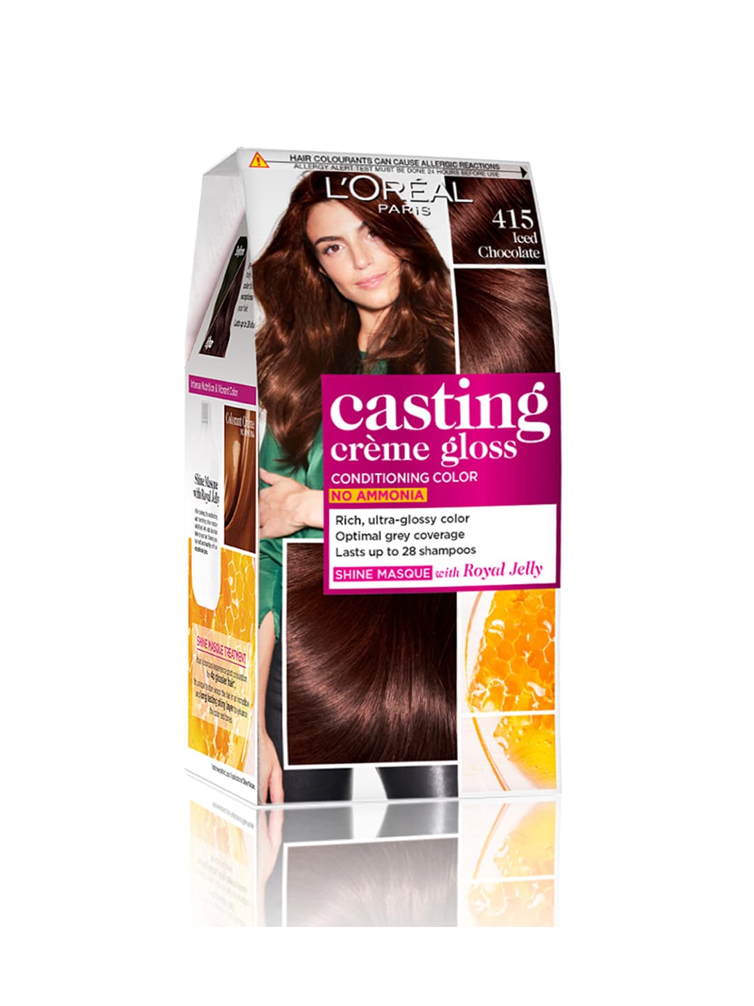 LOreal Paris Casting Creme Gloss Hair Color - Iced Chocolate 415 87.5 g + 72 ml Price in India