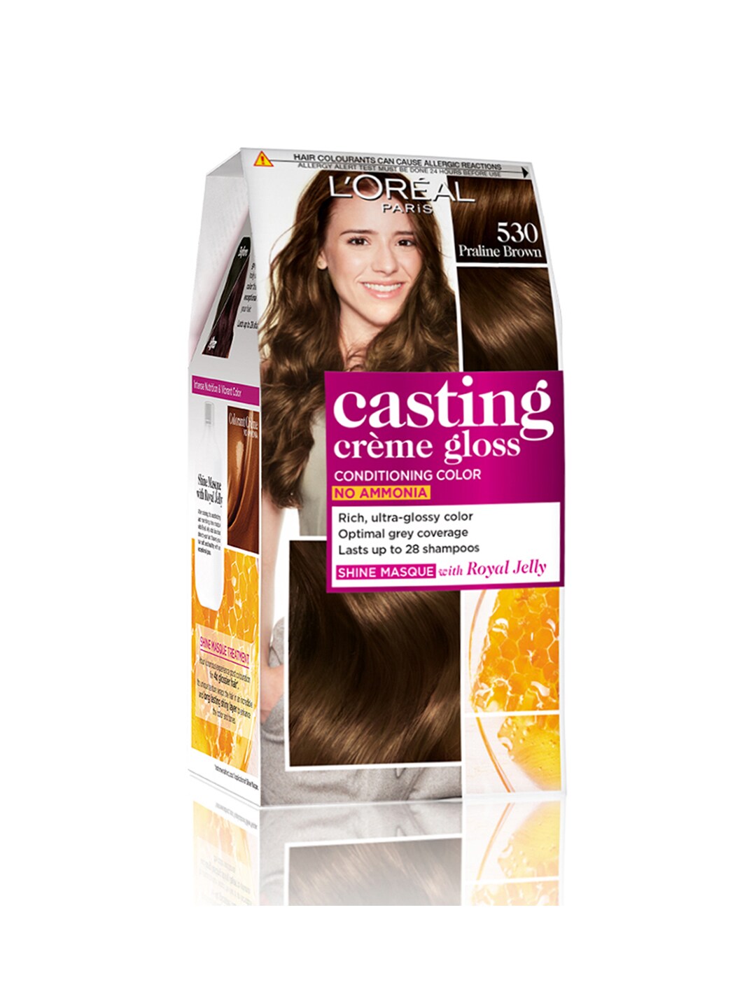 LOreal Paris Casting Creme Gloss Hair Color - Praline Brown 530 87.5 g + 72 ml Price in India