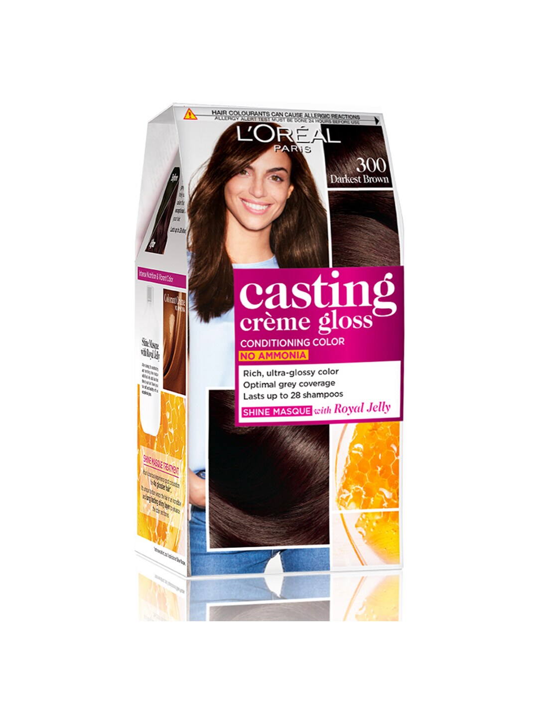 LOreal Paris Casting Creme Gloss Hair Color - Darkest Brown 300 (87.5 g + 72 ml) Price in India