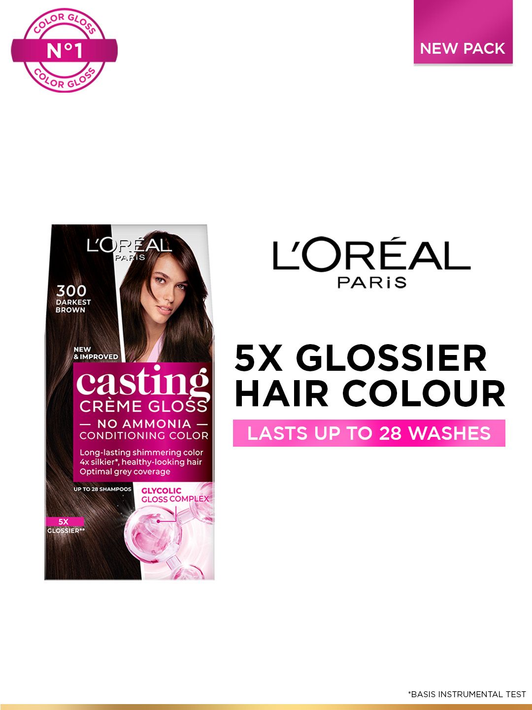 LOreal LOreal Casting Creme Gloss Hair Color with Glycolic Gloss Complex - Darkest Brown 300