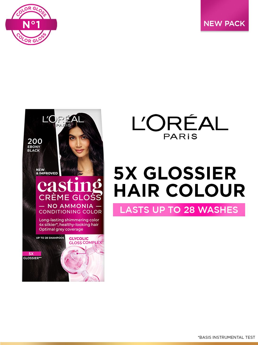LOreal LOreal Paris Casting Creme Gloss Hair Color with Glycolic Gloss Complex - Ebony Black 200