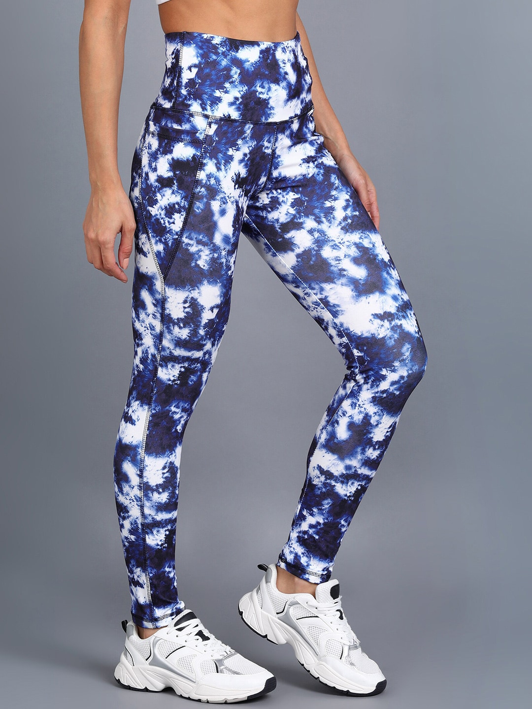 Rock Paper Scissors Women Blue Tie & Dyed Ankle-Length Tights Price in India