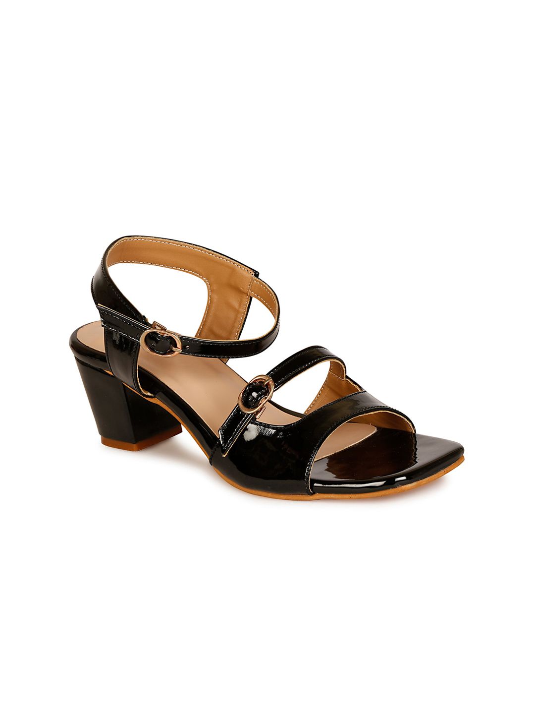 Denill Black Block Sandals