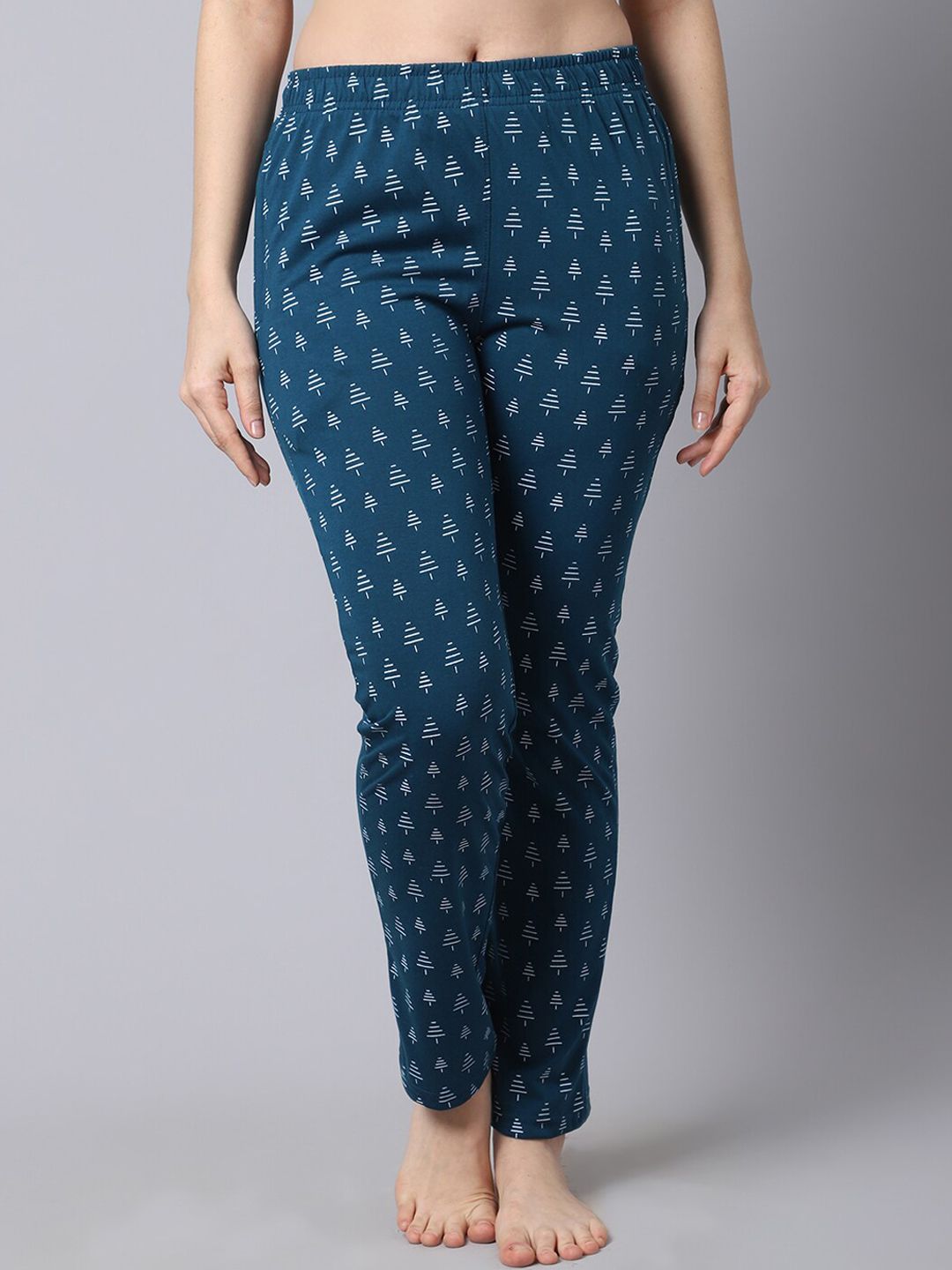 Shararat Women Blue & White Printed Lounge Pant Price in India