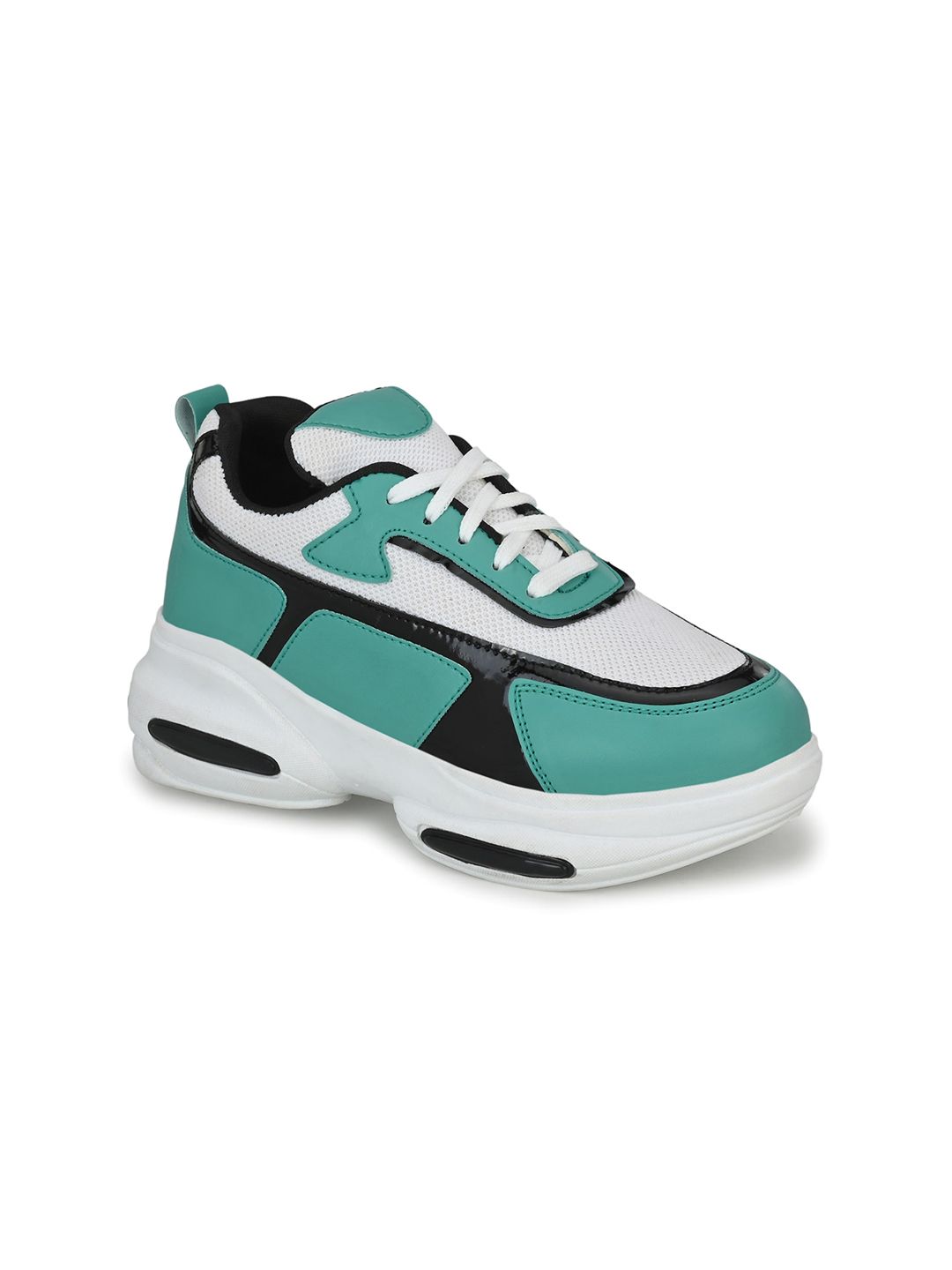 El Paso Women Green Colourblocked Sneakers Price in India