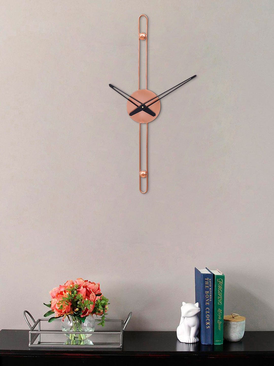 eCraftIndia Copper-Toned Contemporary Wall Clock Price in India