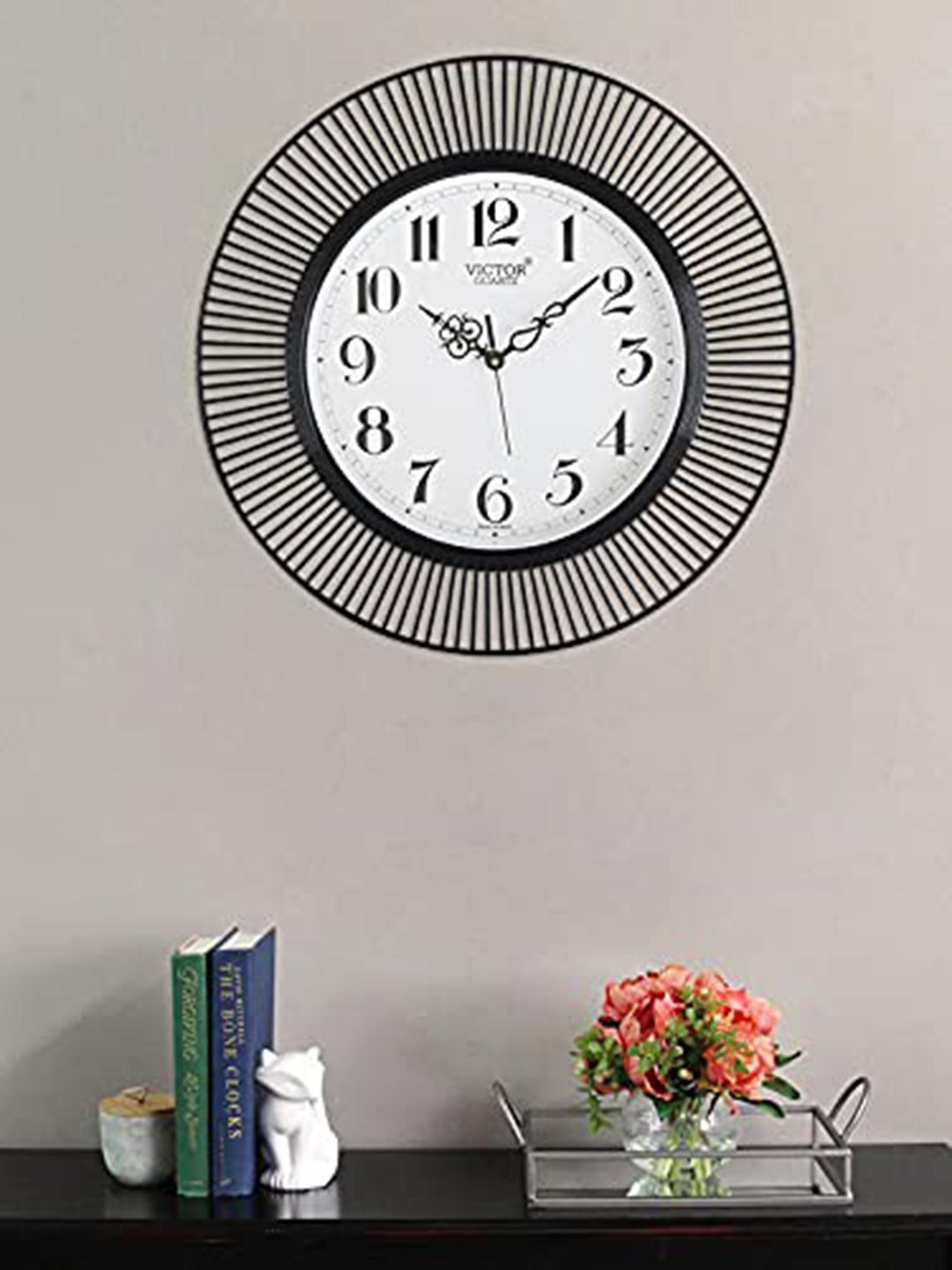 eCraftIndia Black & White Contemporary Wall Clock Price in India