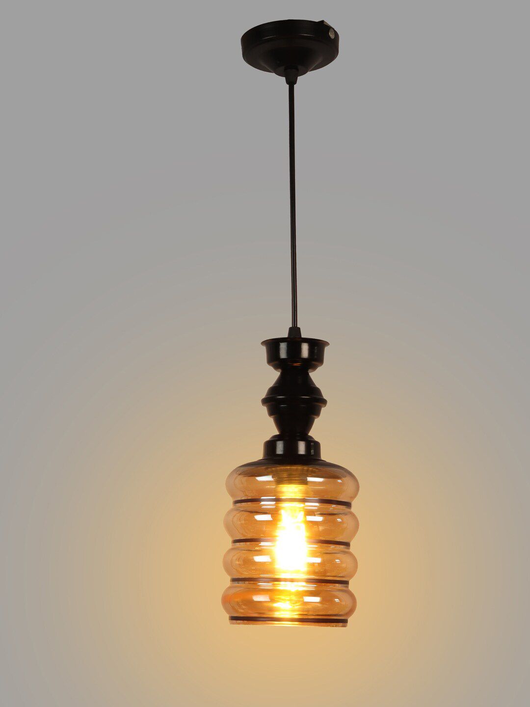 foziq Black Transparent Solid Ceiling Lamp Price in India
