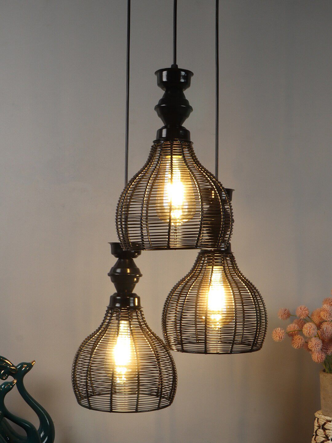 foziq Black Textured Ceiling Lamps Price in India
