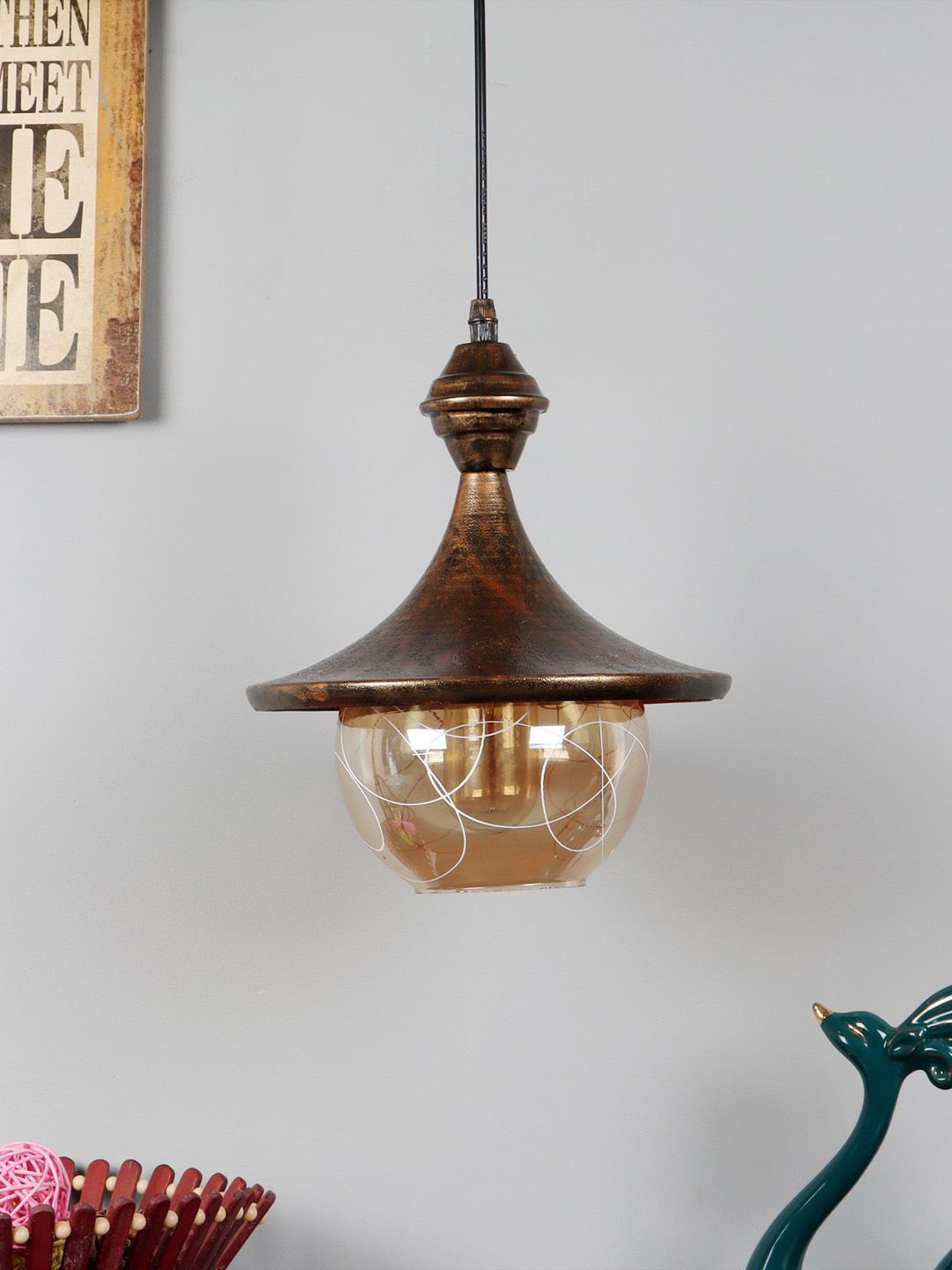 Foziq Gold Solid Ceiling Lamps Price in India