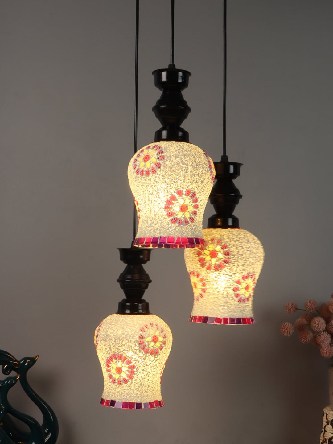 foziq Black Printed Ceiling Lamps Price in India