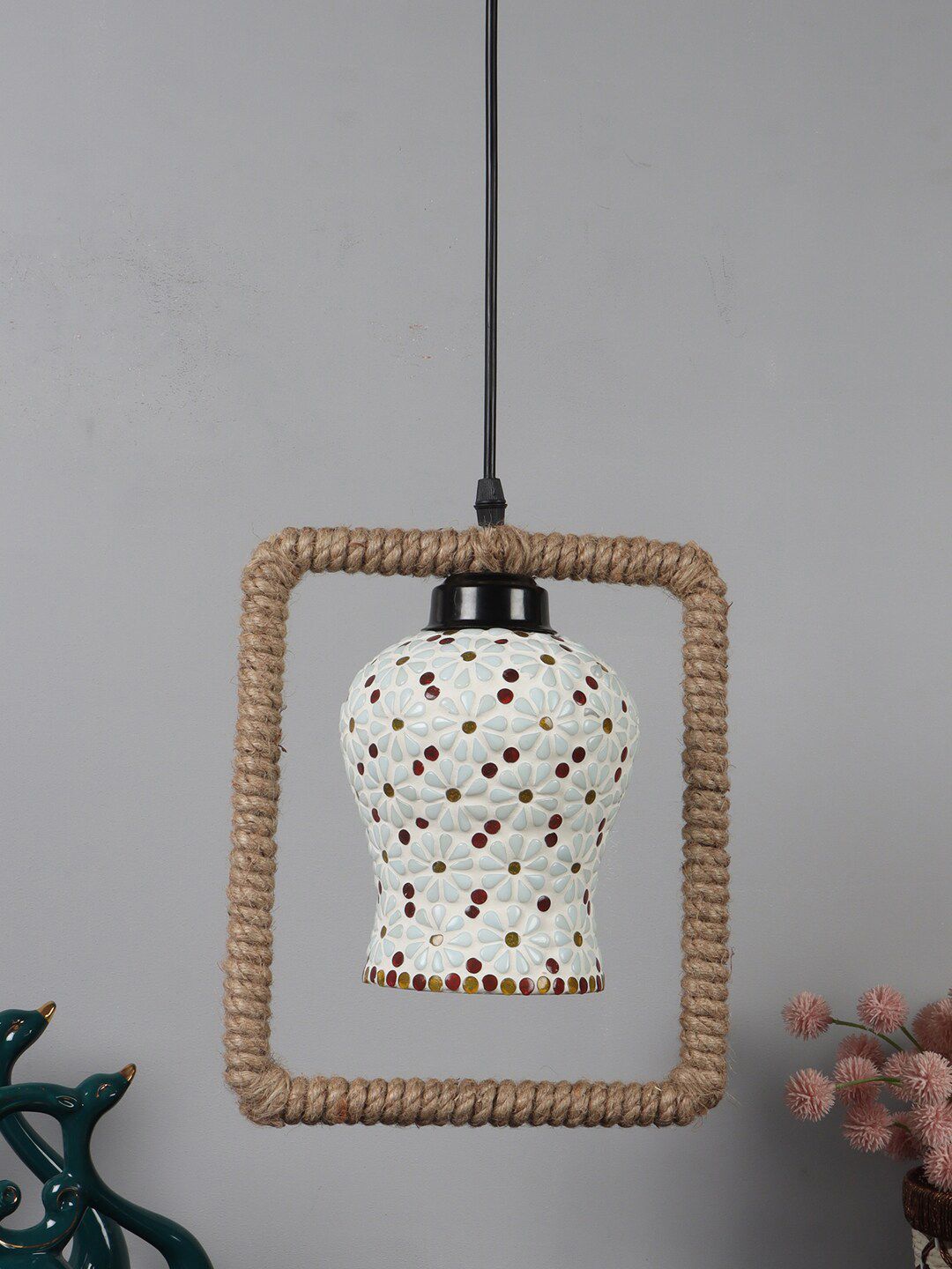 foziq Black Printed Ceiling Lamps Price in India