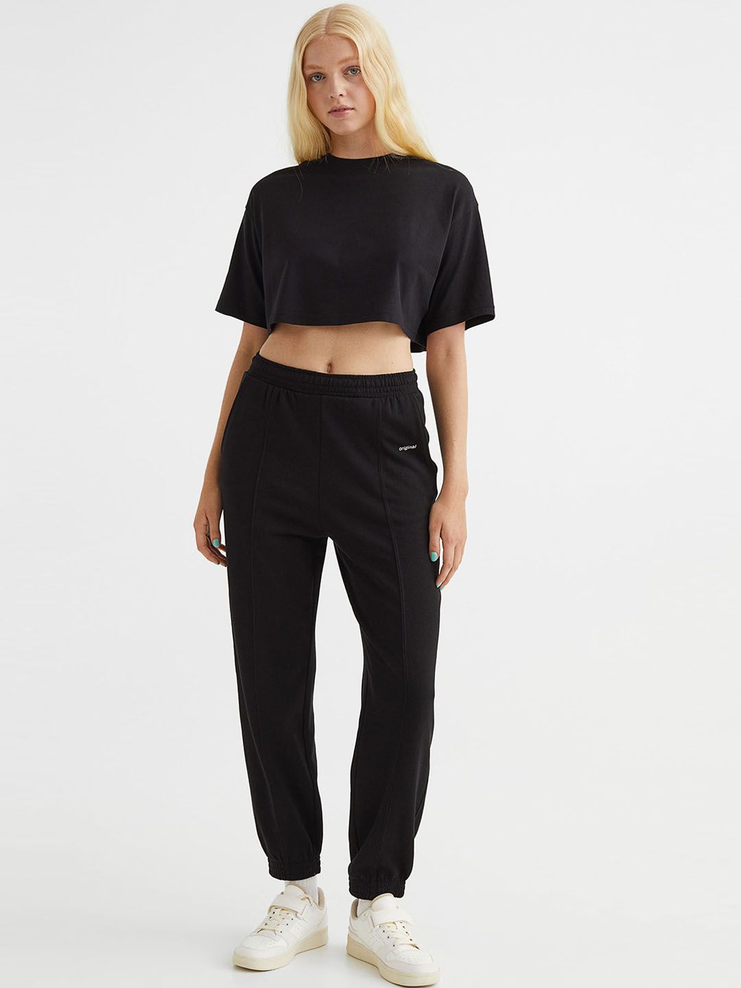 H&M Women  Black Oversized Joggers Price in India