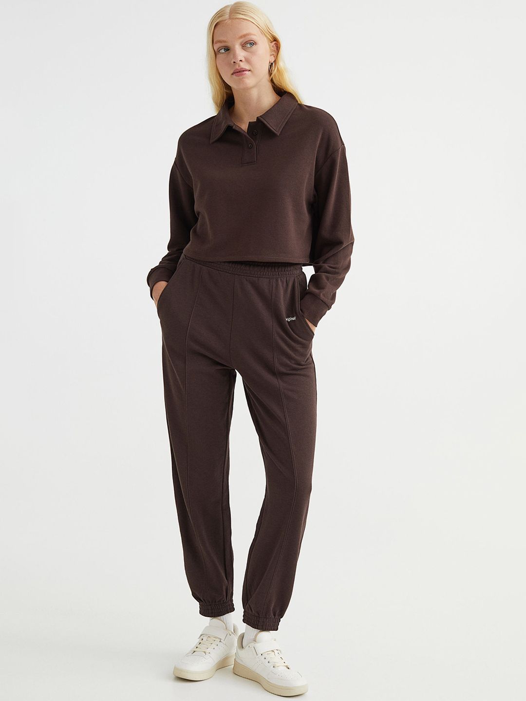 H&M Women Brown Oversized Joggers Price in India