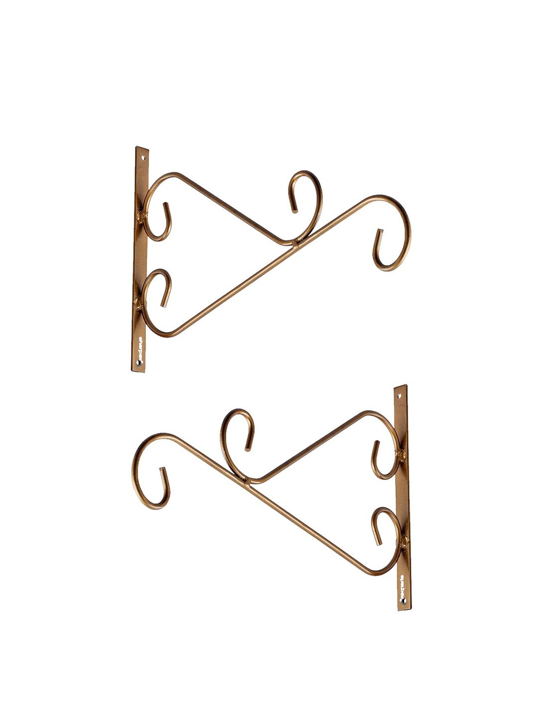 Sharpex Set Of 2 Gold-Toned Solid Plant Hanger Brackets Price in India
