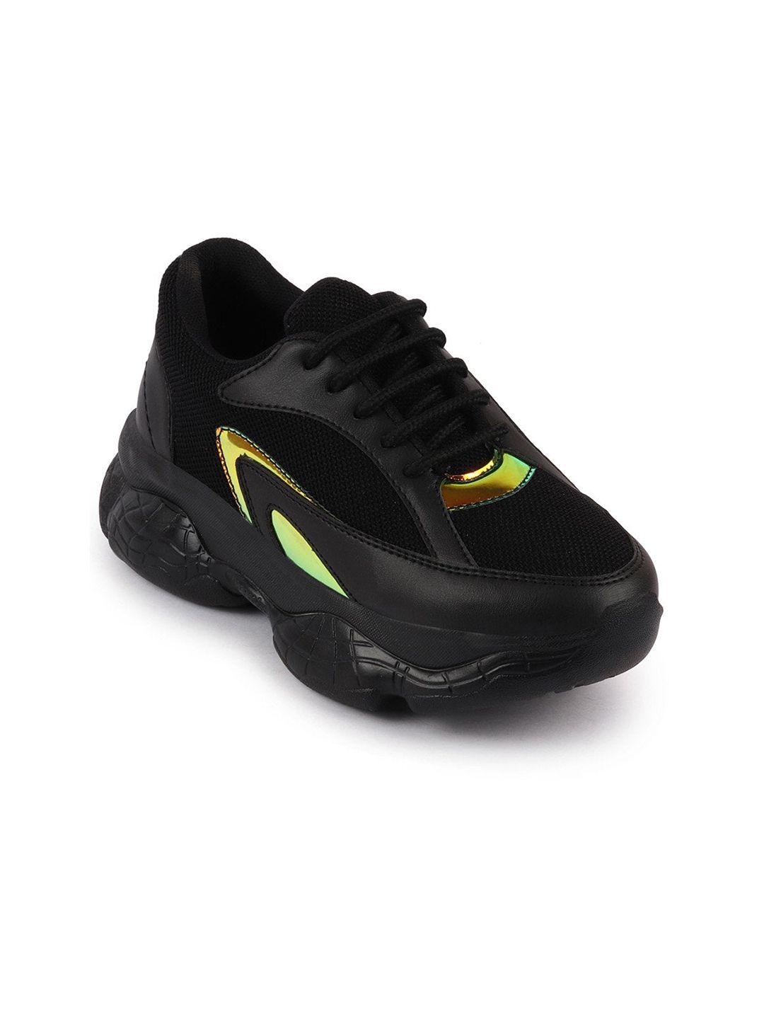 FAUSTO Women Black Running Non-Marking Shoes Price in India