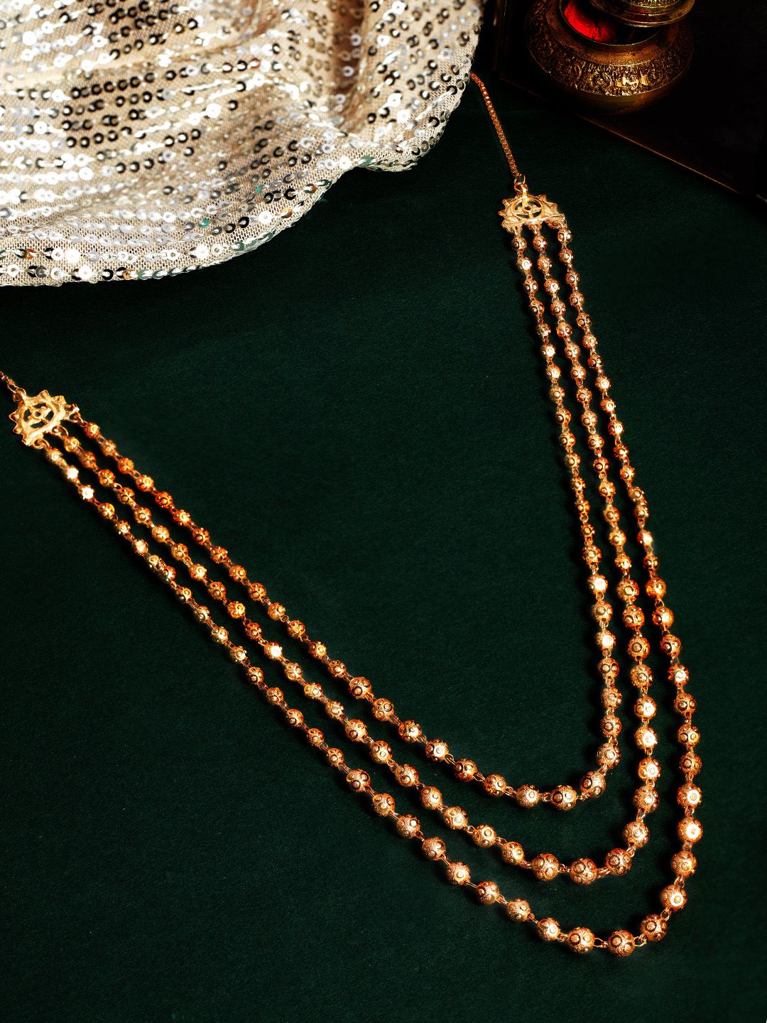 Rubans Gold-Plated Layered Beaded Necklace Price in India