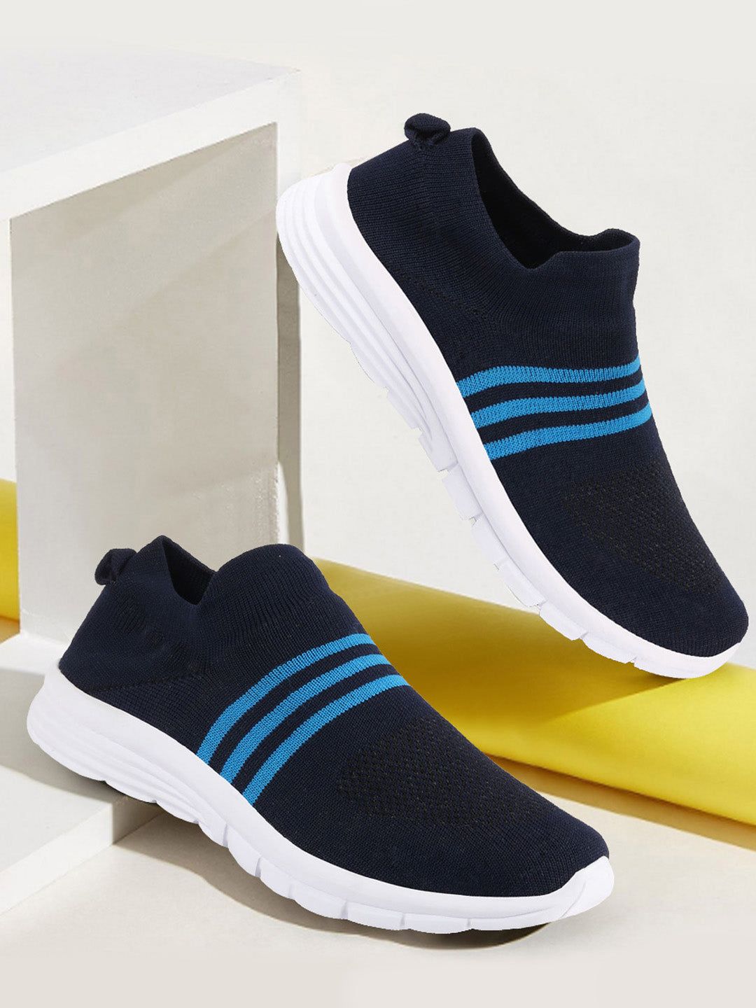 FAUSTO Men Blue Walking Non-Marking Shoes
