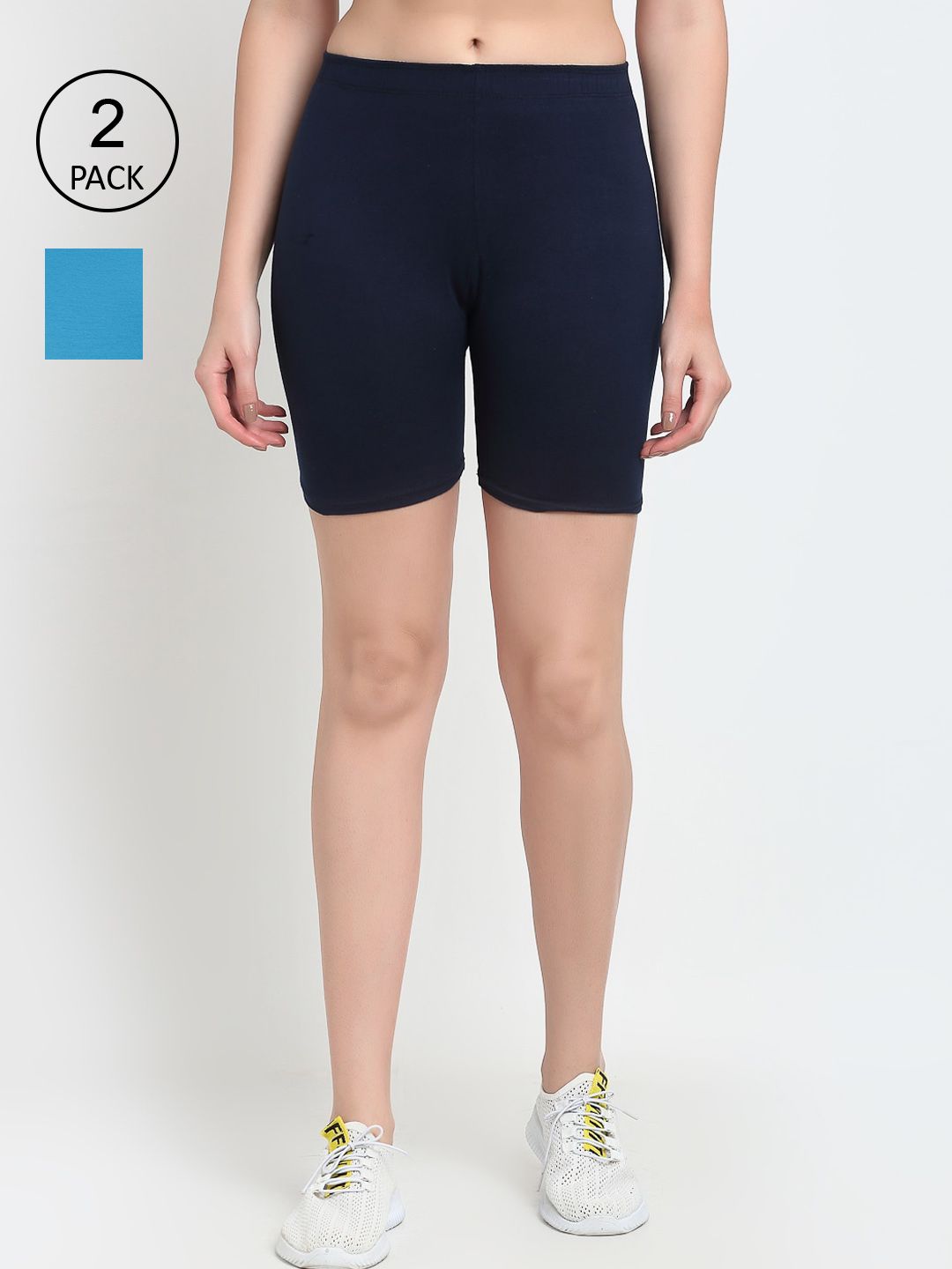 GRACIT Women Navy Blue Cycling Sports Shorts Price in India