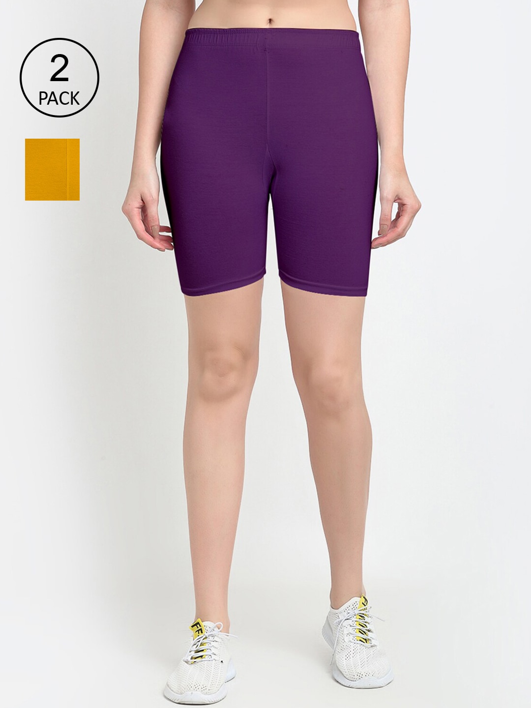 GRACIT Women Purple Cycling Cotton Sports Shorts Price in India