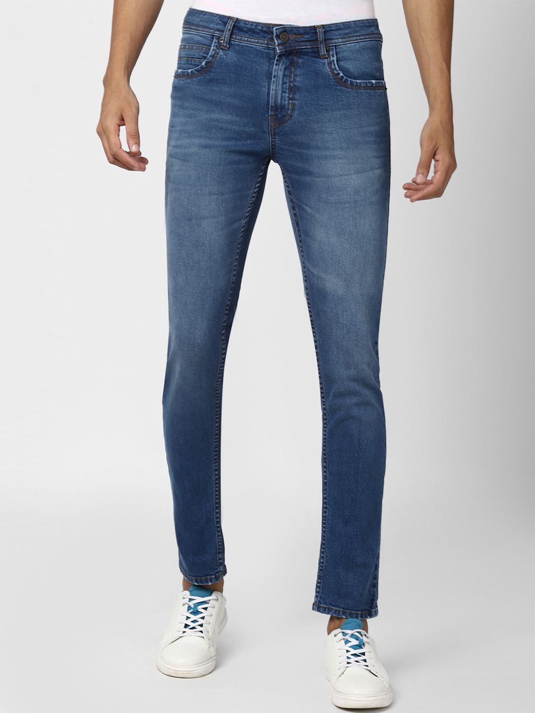 Peter England Casuals Men Blue Slim Fit Light Fade Jeans