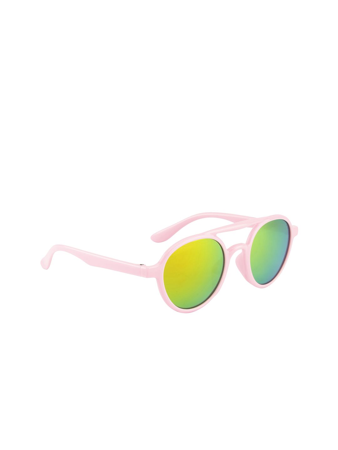 YK Unisex Kids Gold Lens & Pink Oval Sunglasses with UV Protected Lens YK-J7579