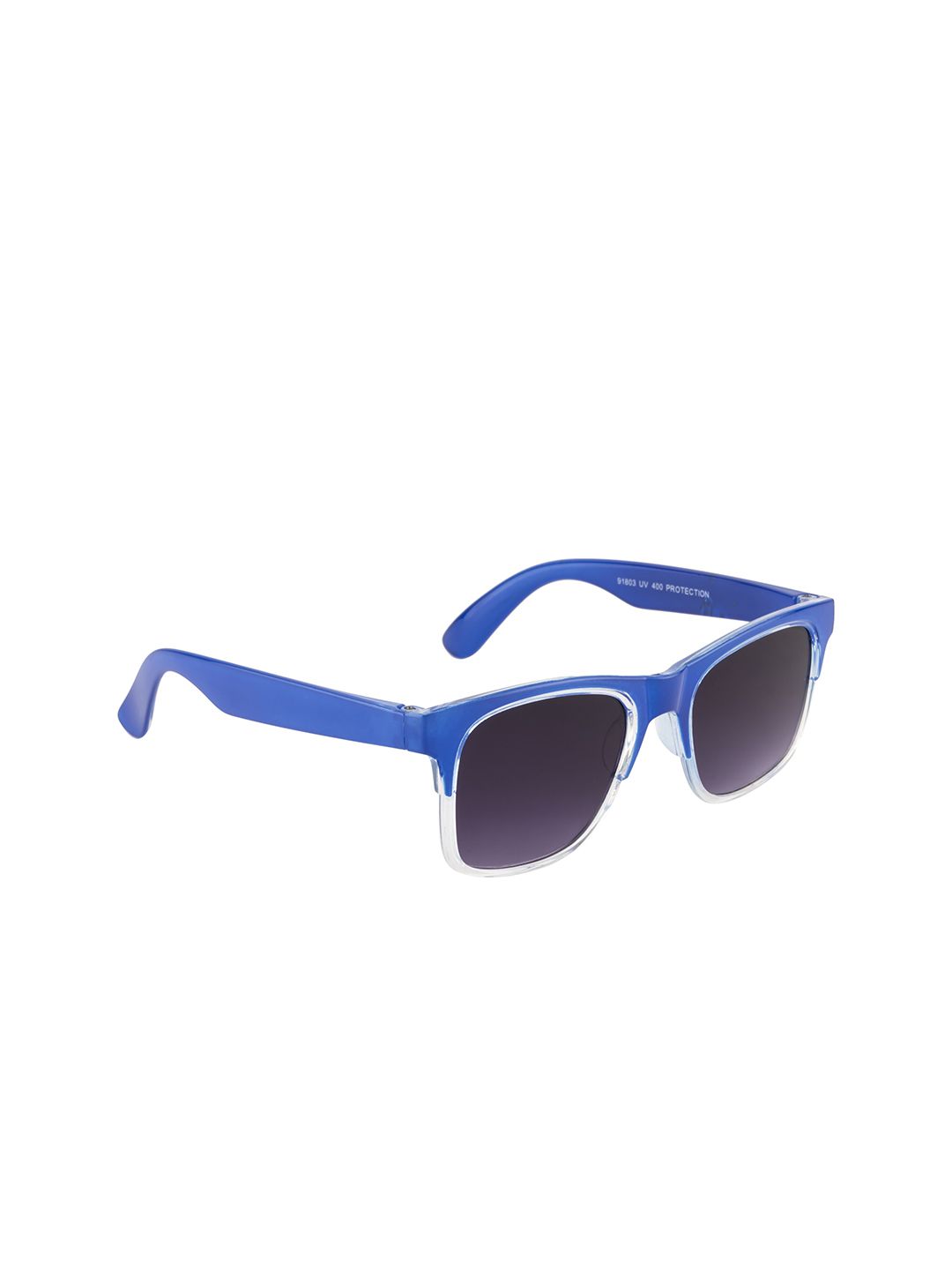 YK Unisex Kids Grey Lens & Blue Browline Sunglasses with UV Protected Lens