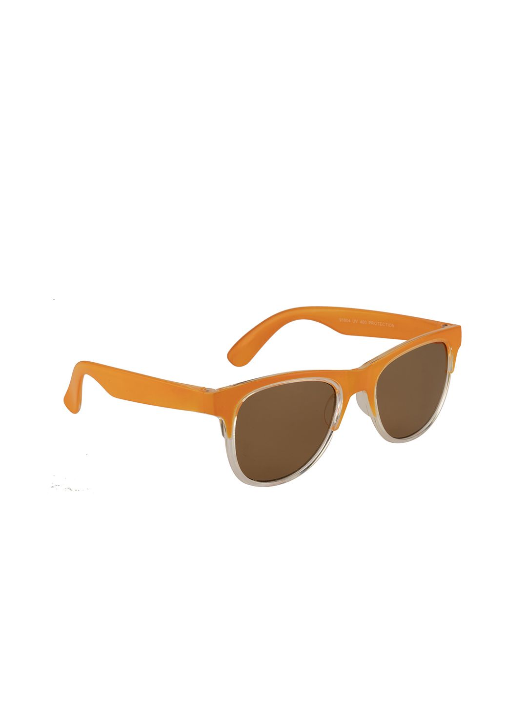 YK Unisex Kids Brown Lens & Orange Browline Sunglasses YK-J7585-Brown