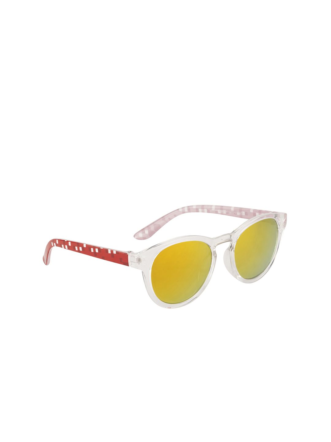 YK Unisex Kids Gold Lens & Oval Sunglasses with UV Protected Lens YK-J7616-Gold Mirror