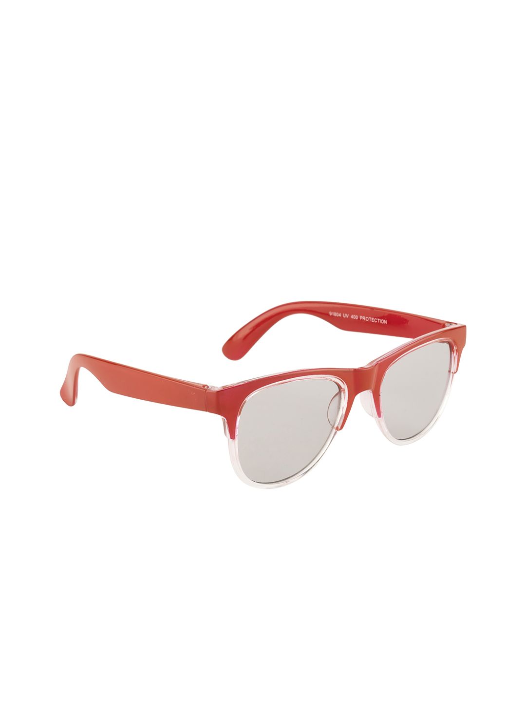 YK Unisex Kids Grey Lens & Red Browline Sunglasses with UV Protected Lens