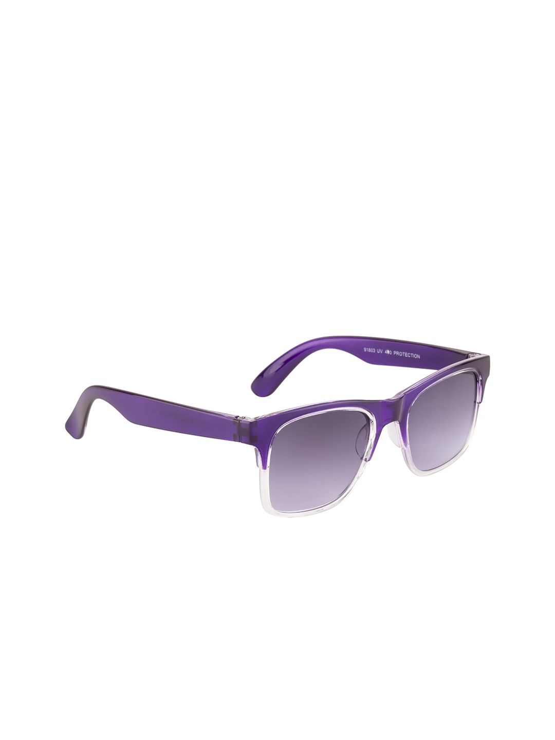 YK Unisex Kids Grey Lens & Purple Browline Sunglasses with UV Protected Lens