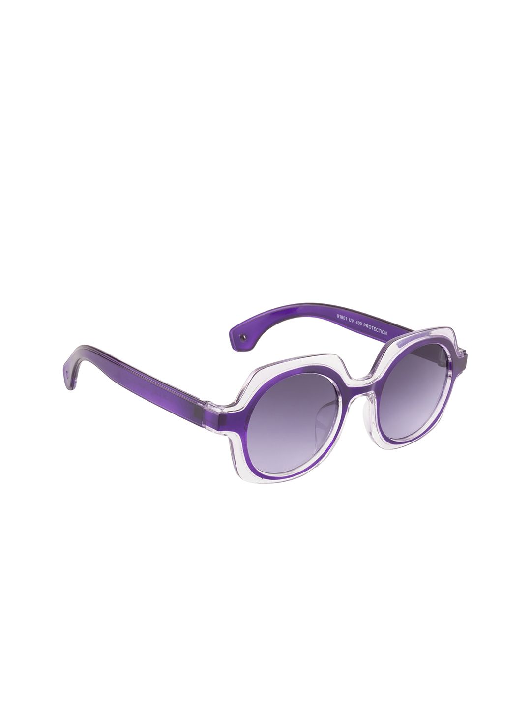 YK Unisex Kids Purple Lens & Purple Round Sunglasses with UV Protected Lens YK-J7543