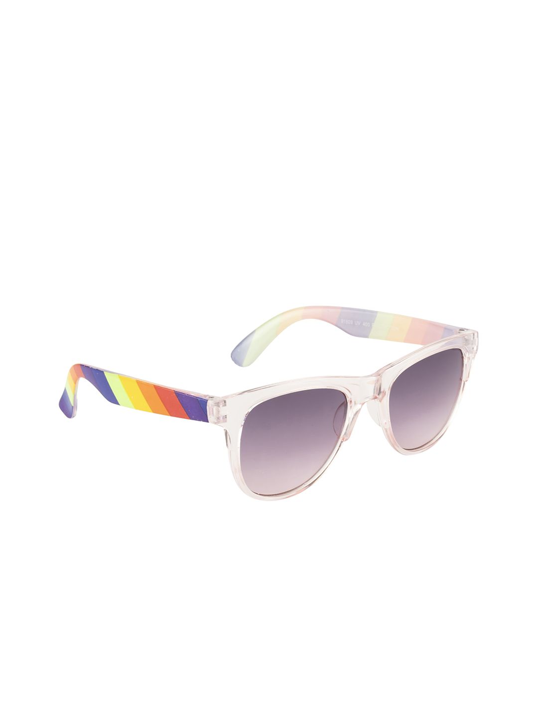 YK Unisex Kids Purple Lens & White Wayfarer Sunglasses YK-J7550-Purple Gradient