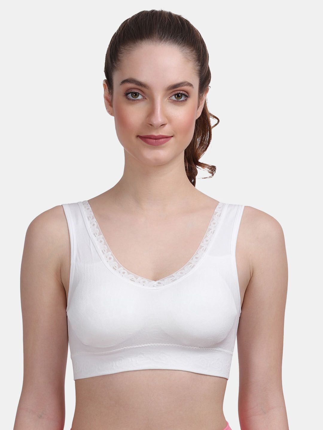 Amour Secret White Woman's Lightly Padded Sports Bra Price in India