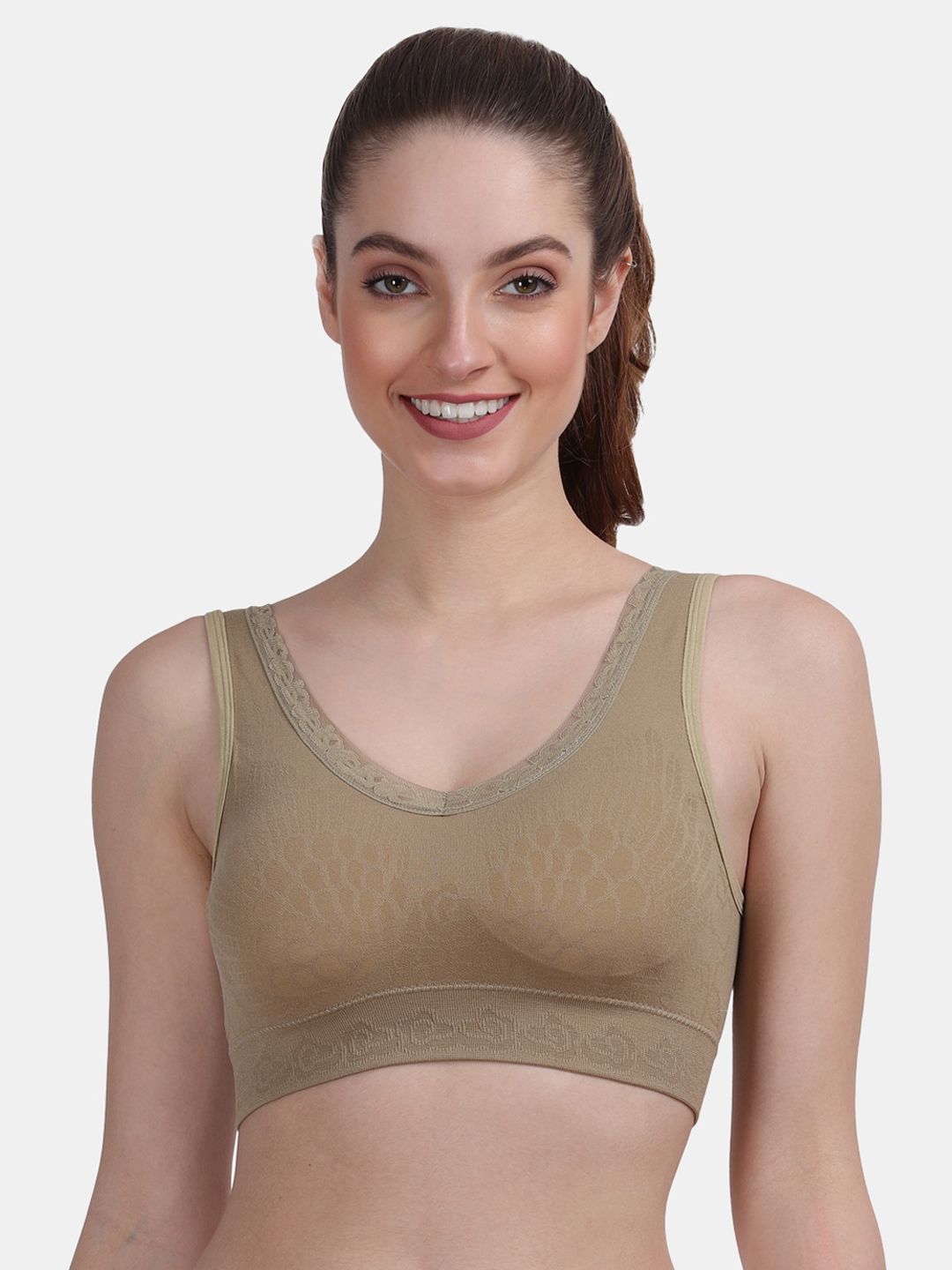 Amour Secret Green Woman's Lightly Padded Sports Bra Price in India