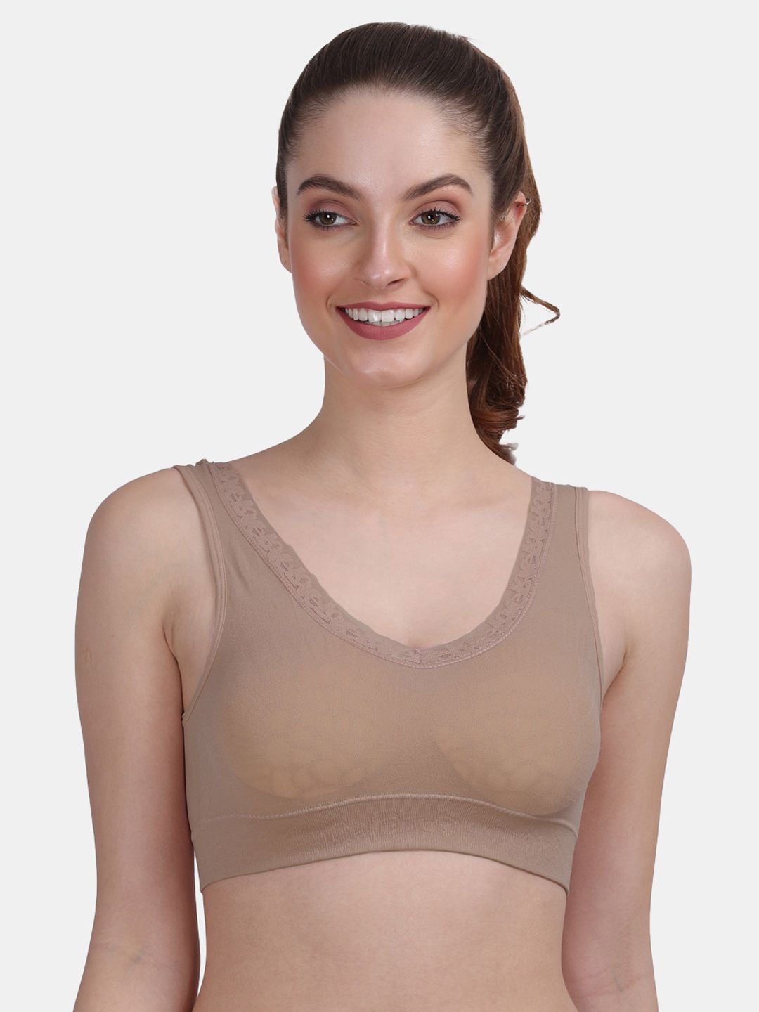 Amour Secret Nude-Coloured Lightly Padded Sports Bra Price in India