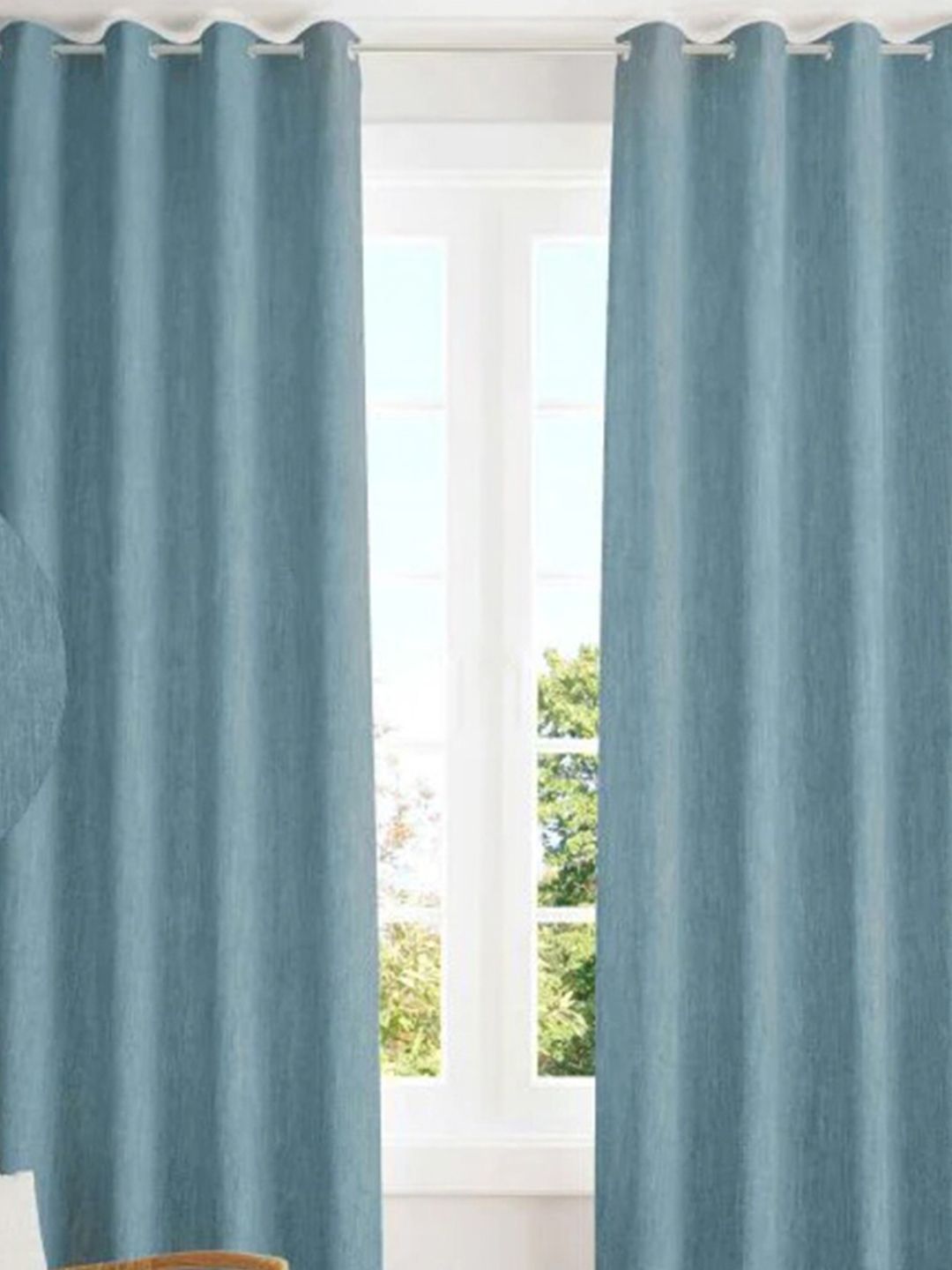 URBAN SPACE Blue Black Out Door Curtains Price in India